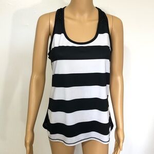 Champion Black and white stripes Sport Training Racerback Tank Top